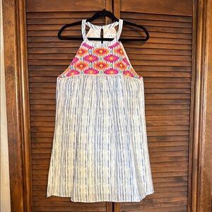 THML Multicolor Embroidered Halter Dress